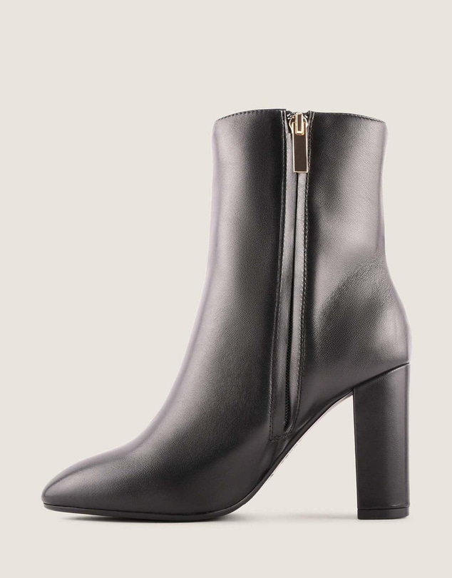Shelly Shen - Stella Heel Ankle Boots Black Leather