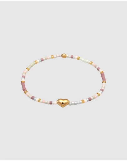 Elli Jewelry - Bracelet Kid Heart Multicolour 925 Sterling Silver Gold Plated