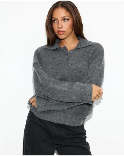 Dazie - Paris Weekend Knit Polo Jumper