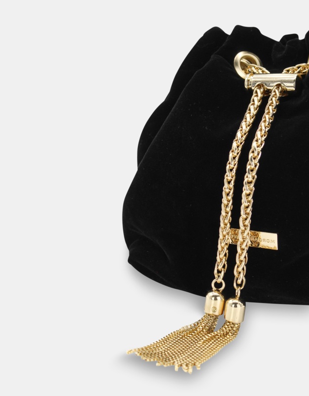 Morgan & Taylor - Nicola Velvet Bucket Bag in Black