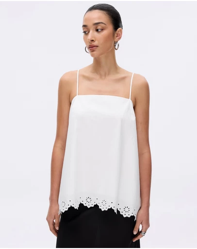 Minima Esenciales - Zinnia Cotton Embroidered Scallop Hem Top