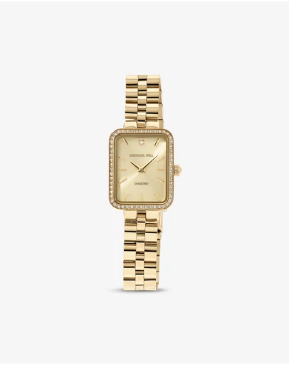 Michael Hill - Women's 0.20 Carat TW Diamond Bezel Watch in Gold Tone Stainless Steel