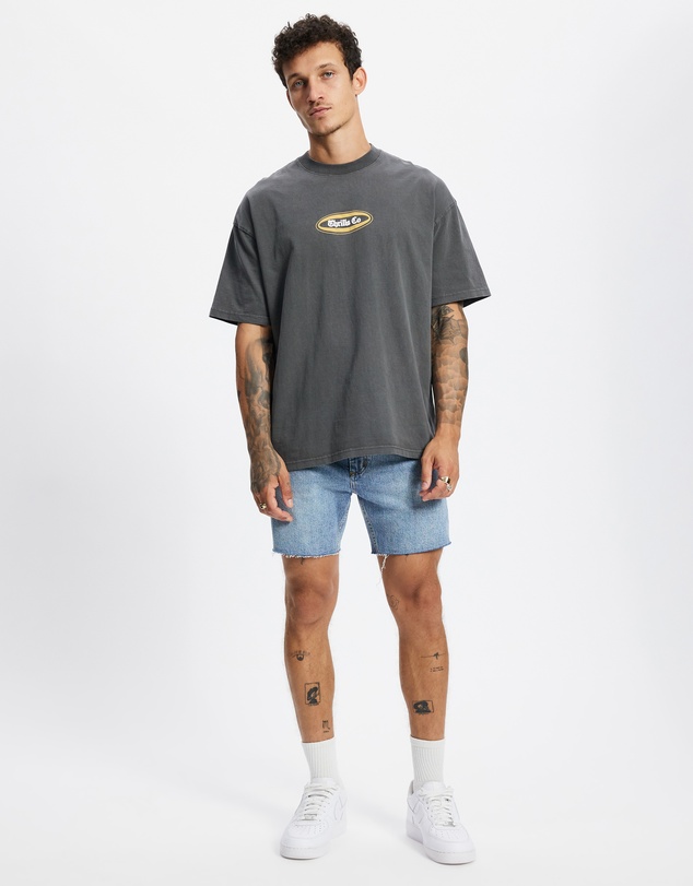Thrills - Mandude Raw Slim Cropped Denim Shorts