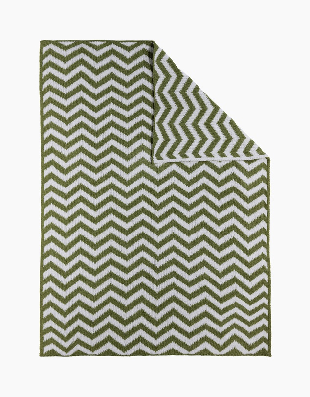 Living Textiles - Chenille Blanket - Chevron Sage