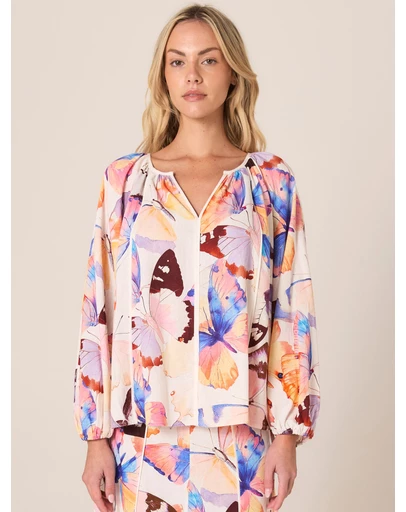 Fate + Becker - Mariposa Print Blouse