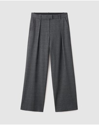 M.N.G - Pleated Check-Print Suit Trousers