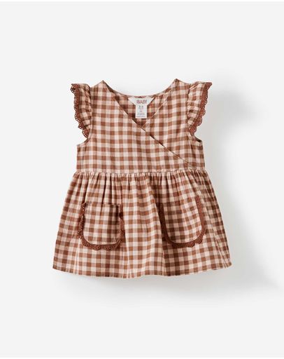 LIGHT BROWNAPRICOT MIST GINGHAM