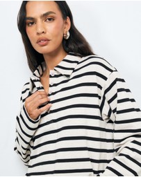 AERE - Stripe Cotton Polo