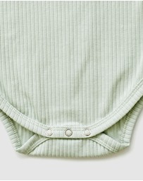 WITH LOVE FOR KIDS - BASICS Wide Ribbed Short Sleeve Onesie - Babies