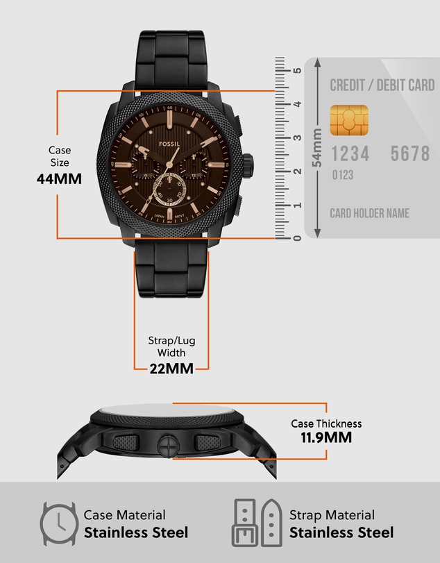 Fossil - Machine Black Chronograph Watch