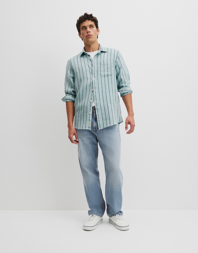 Country Road - Regular Fit Linen Stripe Shirt