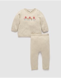 Purebaby - Scalloped Knit Set -Kids-Babies