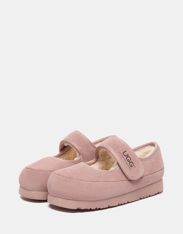 EVERAU - Australian Shepherd Ugg Millie Kids Cow Suede Upper Loafer Oxfords Flats