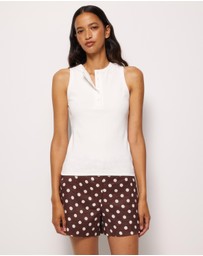 AERE - Isley Ribbed Henley Tank