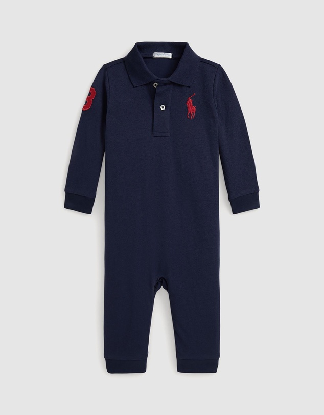 Polo Ralph Lauren - Big Pony Cotton Mesh Polo Coverall - Babies