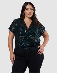 Pink Dusk by Curve Project - Flashy Sequin Top