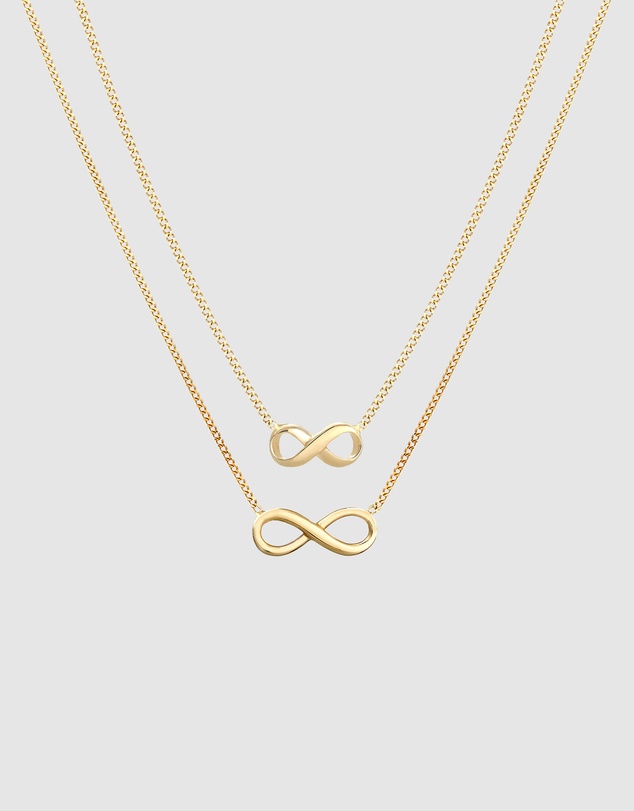 Elli Jewelry - Infinity Mother and Daughter Necklace Set in Gold-Plated 925 Silver