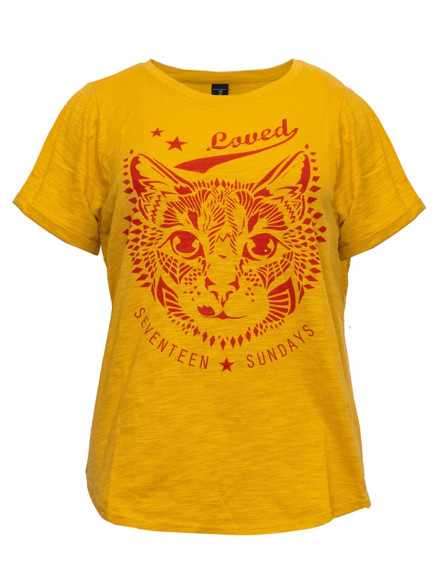 17 Sundays - Cat Tee - Mustard