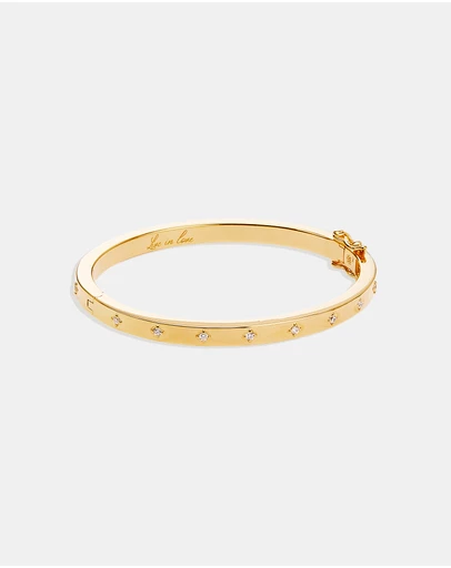 By Charlotte - Gold Live in Love Hinged Bracelet