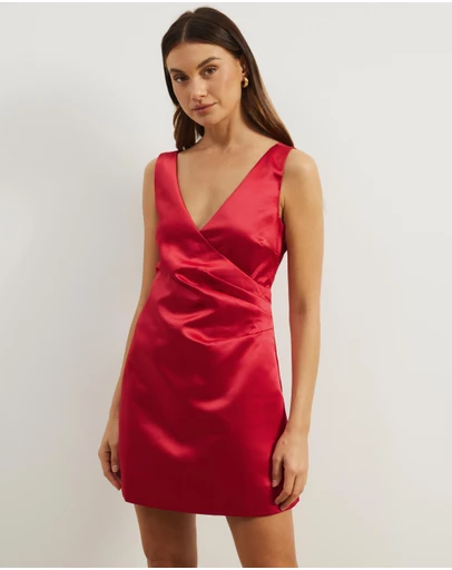 Atmos&Here - Nicky Structured Satin Mini Dress