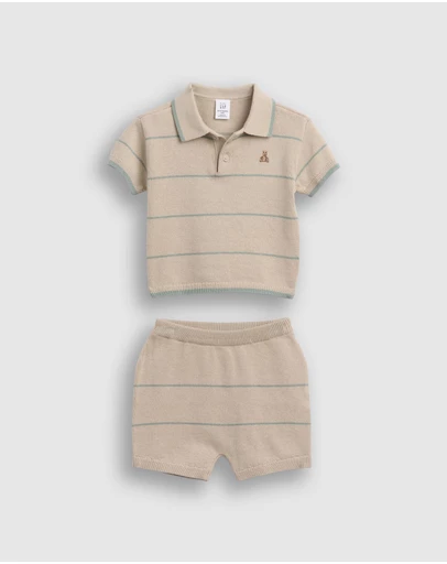 GAP - Woven SS Henley Pants Set - Babies