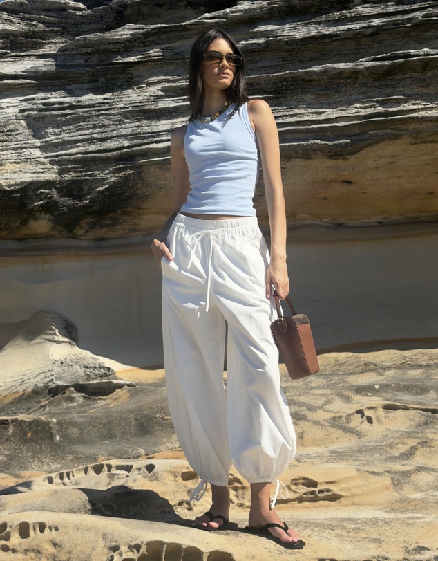 AERE - Ember Cotton Elasticated Barrel Leg Pants