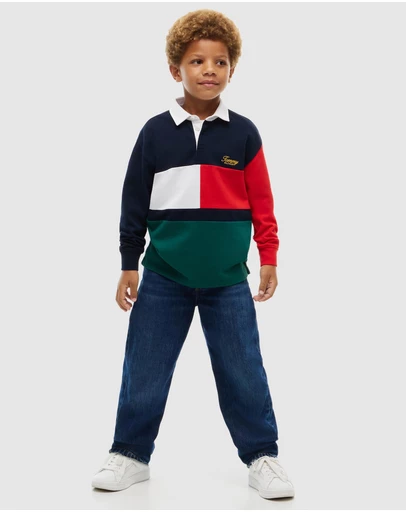 Tommy Hilfiger - Rugby Stripe Long Sleeve Polo Shirt - Kids