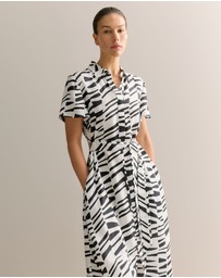 Trenery - Modal Bold Geo Shirt Dress in Black Multi