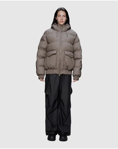 RAINS - Women's Alta Bomber Puffer Jacket Cinder