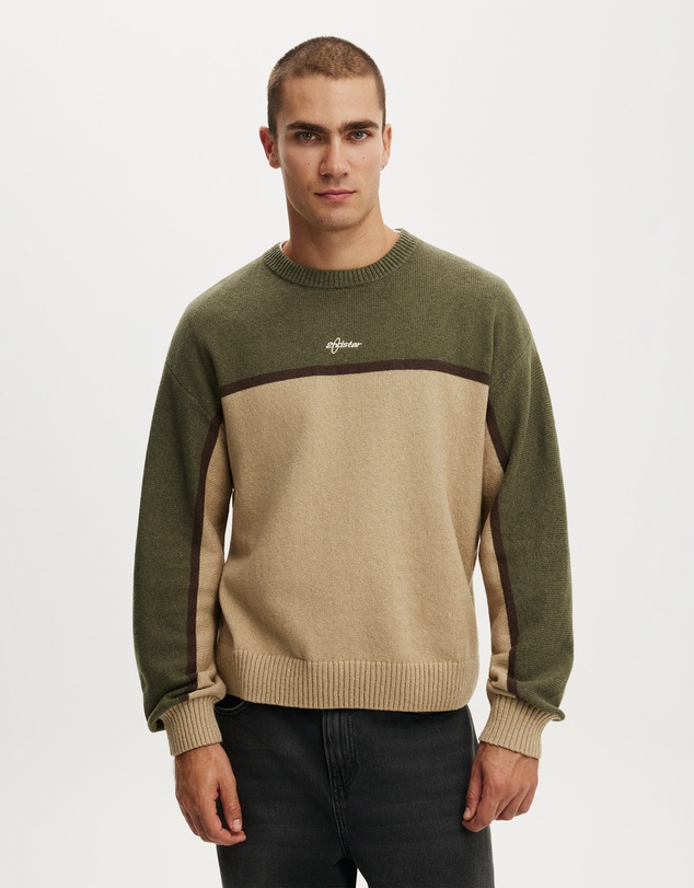 Cotton On - Panelled Crew Knit