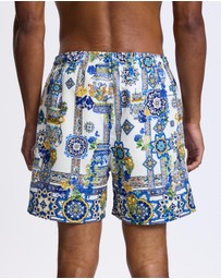 Camilla - Mid Length Boardshorts With Elastic Waist