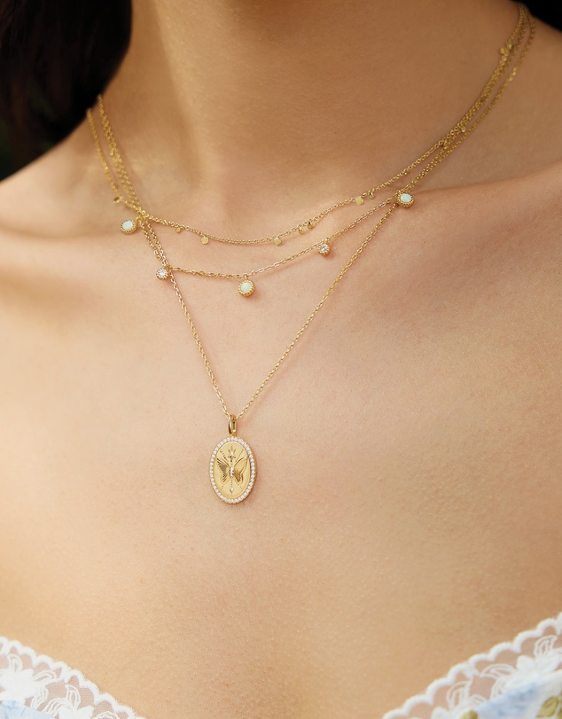 Ania Haie - Ania Haie Gold Mini Disc Drop Stacking Necklace
