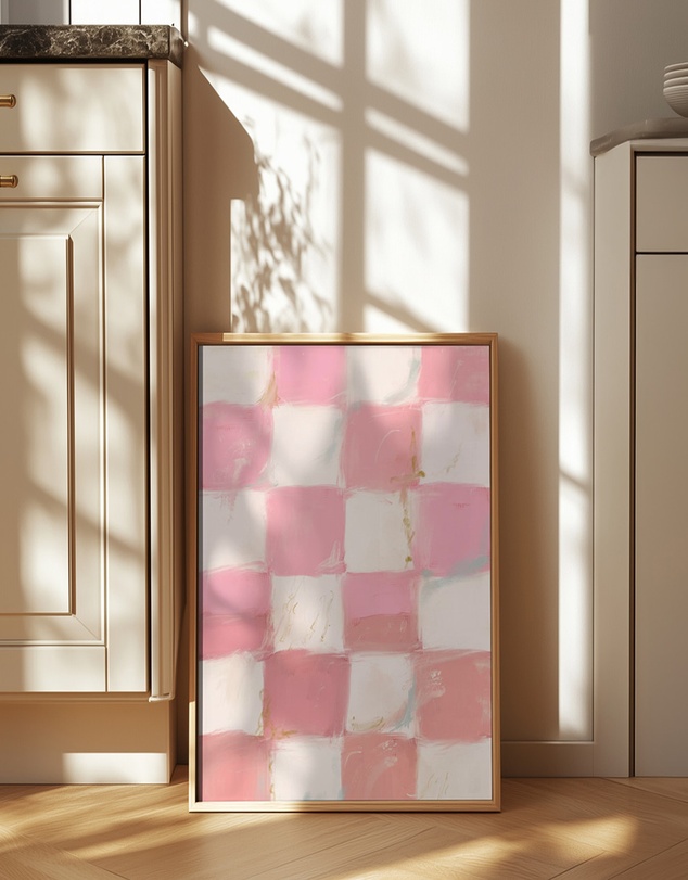 Olive et Oriel - Pinkchecks by Treechild Art Print