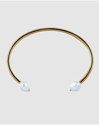 Elli Jewelry - Pearl Cuff Bracelet in Gold-Plated 925 Sterling Silver