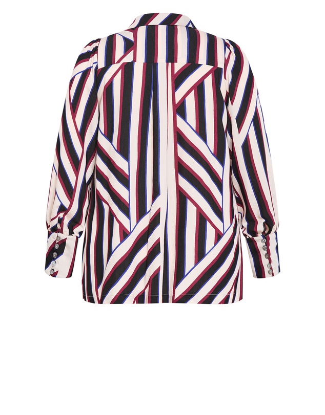 City Chic - Plus size Haylee Timeless Stripe Shirt - bone