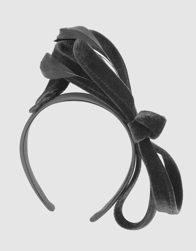 Max Alexander - Large Black Velvet Bow Racing Fascinator
