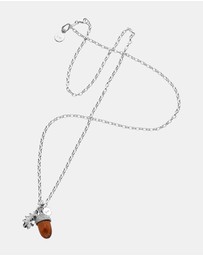 Karen Walker - Acorn & Leaf Pendant with Wooden Acorn