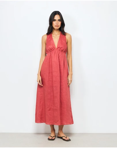 AERE - Navi Linen Midi Dress