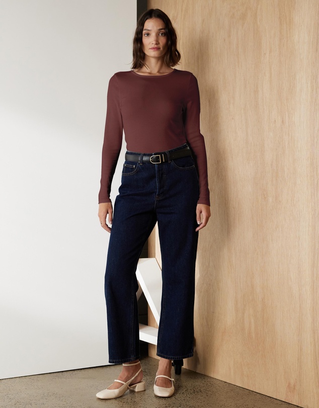 Atmos&Here - Organic Cotton Ribbed Long Sleeve Top