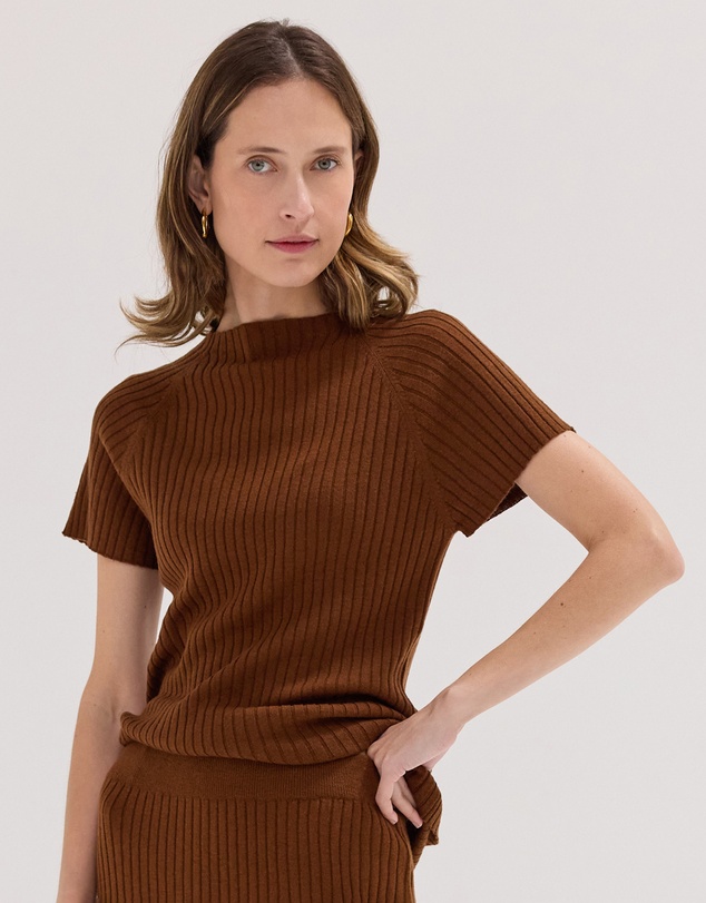 Cloth & Co. - The Rib Knit Tee Castagne