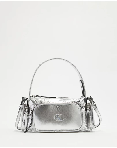 Calvin Klein - Pocket Silver Nylon Small Bag