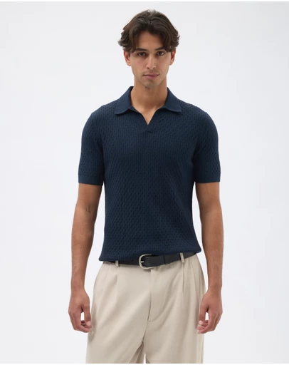 AERE - Honey Comb Knit Polo