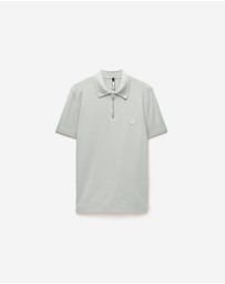 Calibre - Cotton Zip Neck Polo Silver