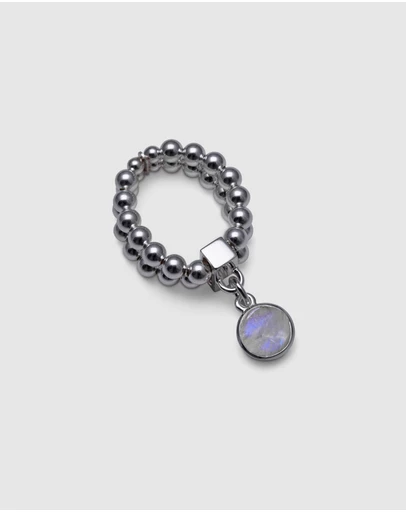 Von Treskow - Double Stretchy Ring With Moonstone