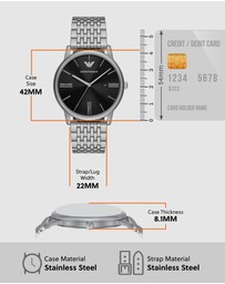 Emporio Armani - Silver Tone Analogue Watch