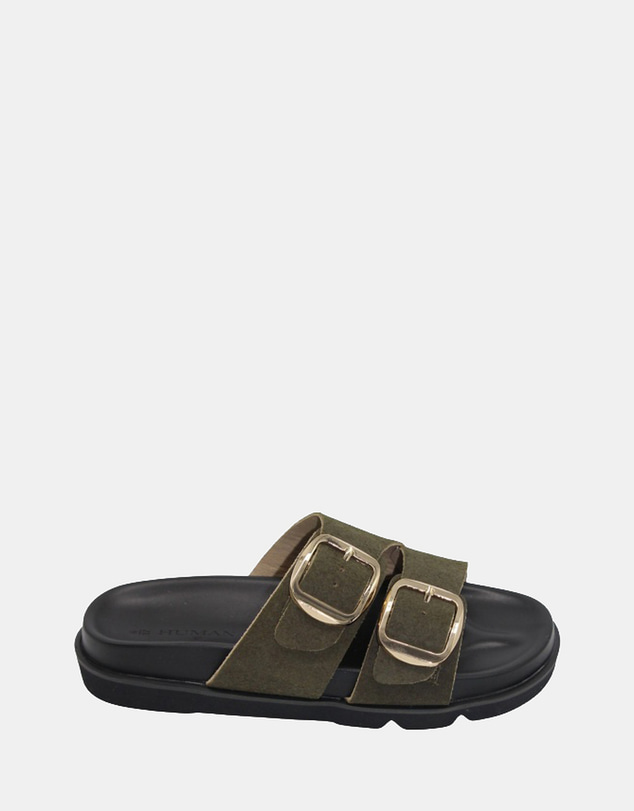 Human - Women's Ruby Slide Sandals Sage Suede