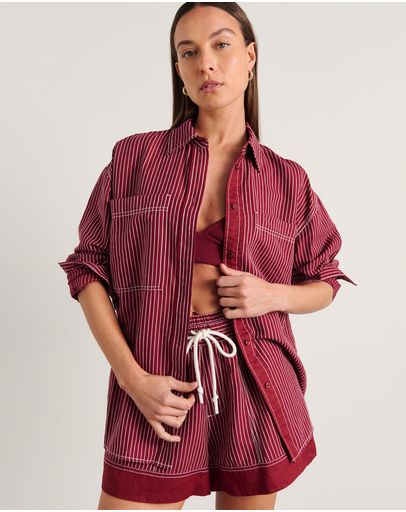 ivory/burgundy