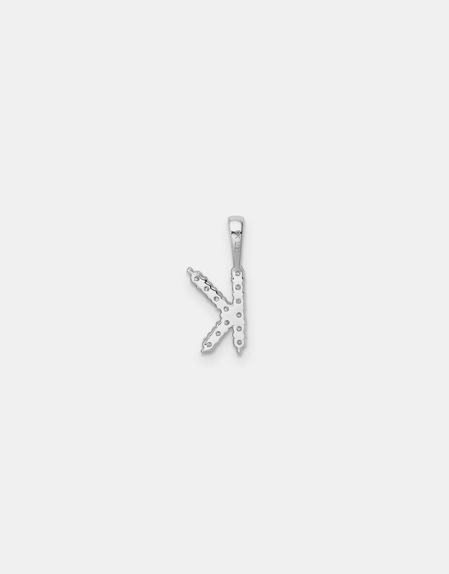 Zoe Olivia - 9K White Gold Lab Grown Diamond Initial K Pendant
