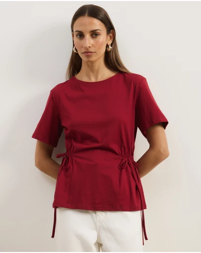 Atmos&Here - Short Sleeve Tie Waist T-Shirt