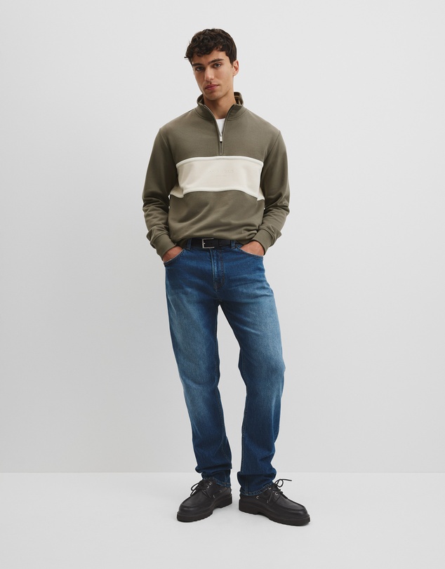 Country Road - Australian Cotton Modern Logo Quarter Zip Sweat